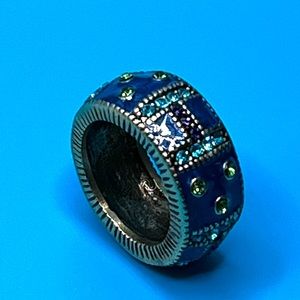 Heidi Daus Blue Enamel Swarovski Cigar Band